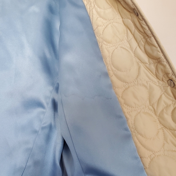 Coach Beige Cream Monogram Quilted Signature Coat Jacket Womens Size XS - Picture 13 of 14